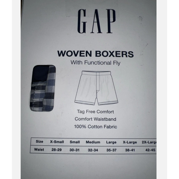 Gap Men Cotton Boxers 3-Pk Elysian Blue/Plaid/Infinity Size L - Picture 3 of 3